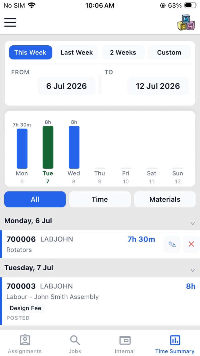 JobTrack app screenshot